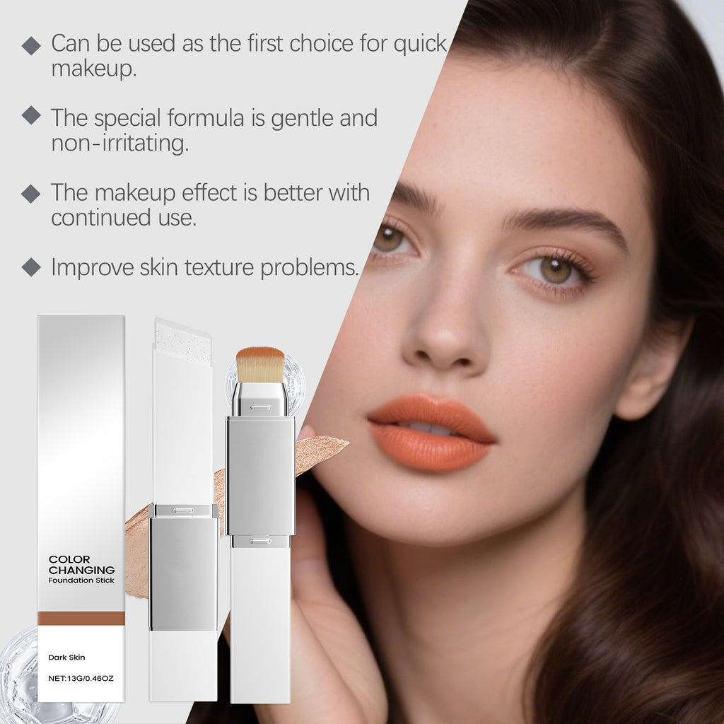 AMZ 2-in-1 Color-Changing Foundation Stick (Dark Skin Tone) - Additional product angle