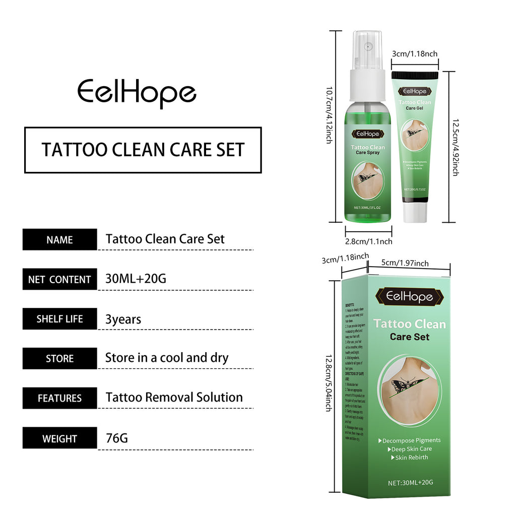 Tattoo cover-up care kit - Size and usage reference