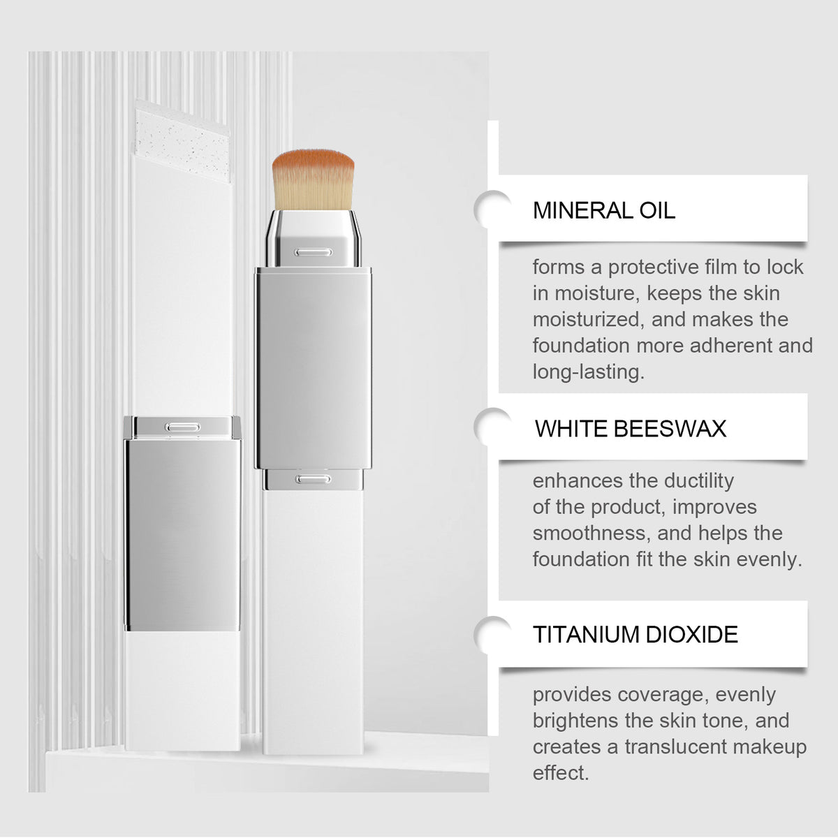 AMZ 2-in-1 Color-Changing Foundation Stick (Dark Skin Tone) - Application step