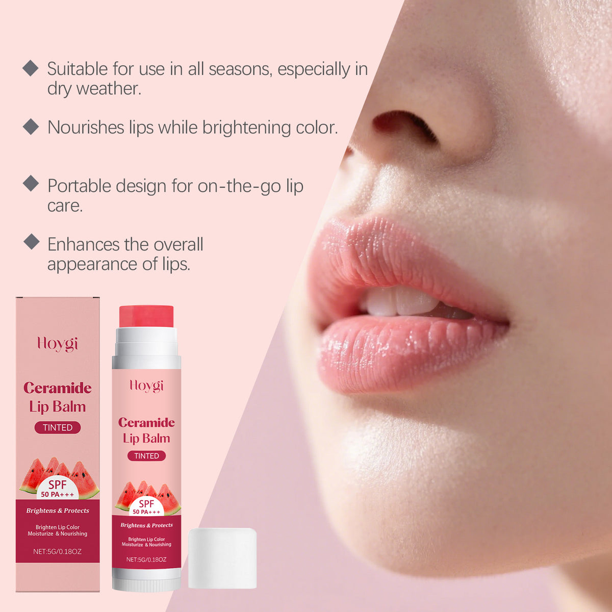 Daily Care Lip Balm - Finished look on lips