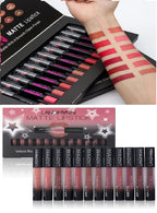 Matte Lipstick Waterproof Long-lasting Velvet Lipstick Set - Before and after comparison