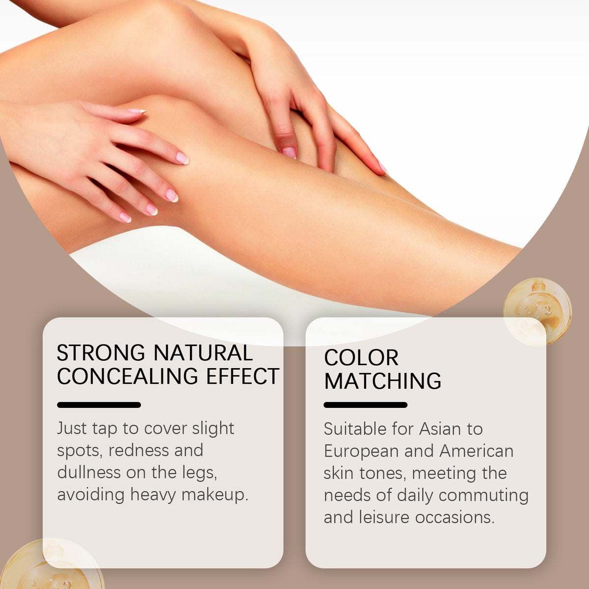 Leg Skin Tone Foundation Cream (Summer) - Texture and shade swatch