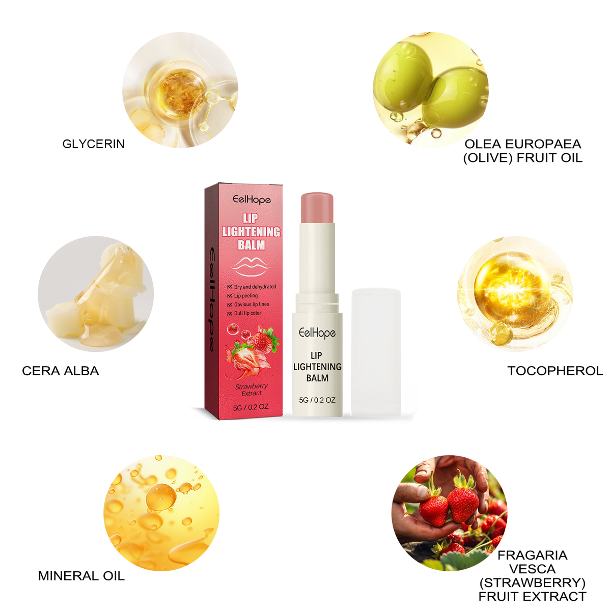Fruity Moisturizing Lip Balm - Before and after comparison