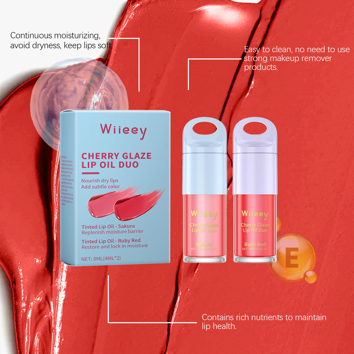 Kids Moisturizing Lip Gloss Set - Finished look on lips
