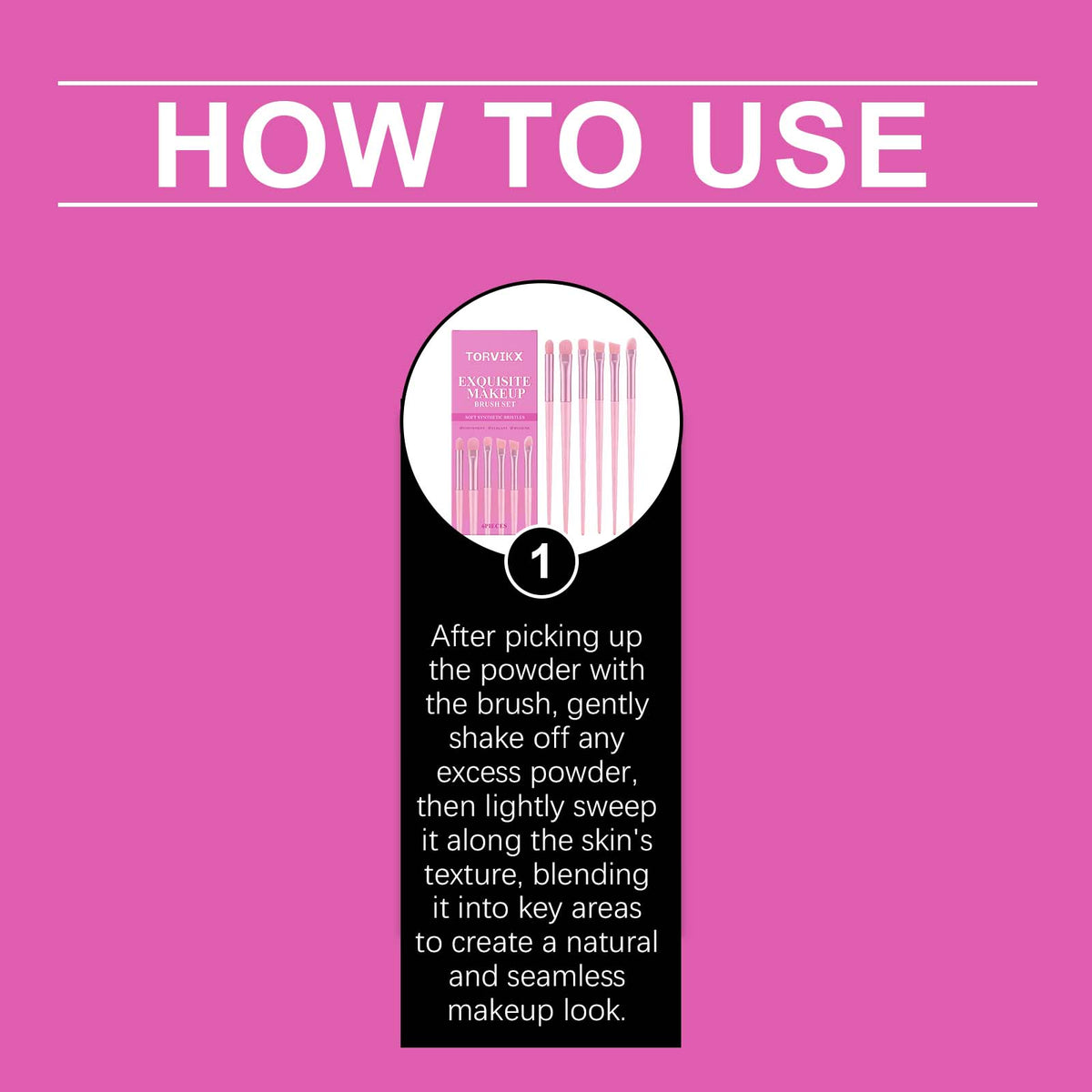 Makeup Brush Set - Size and usage reference