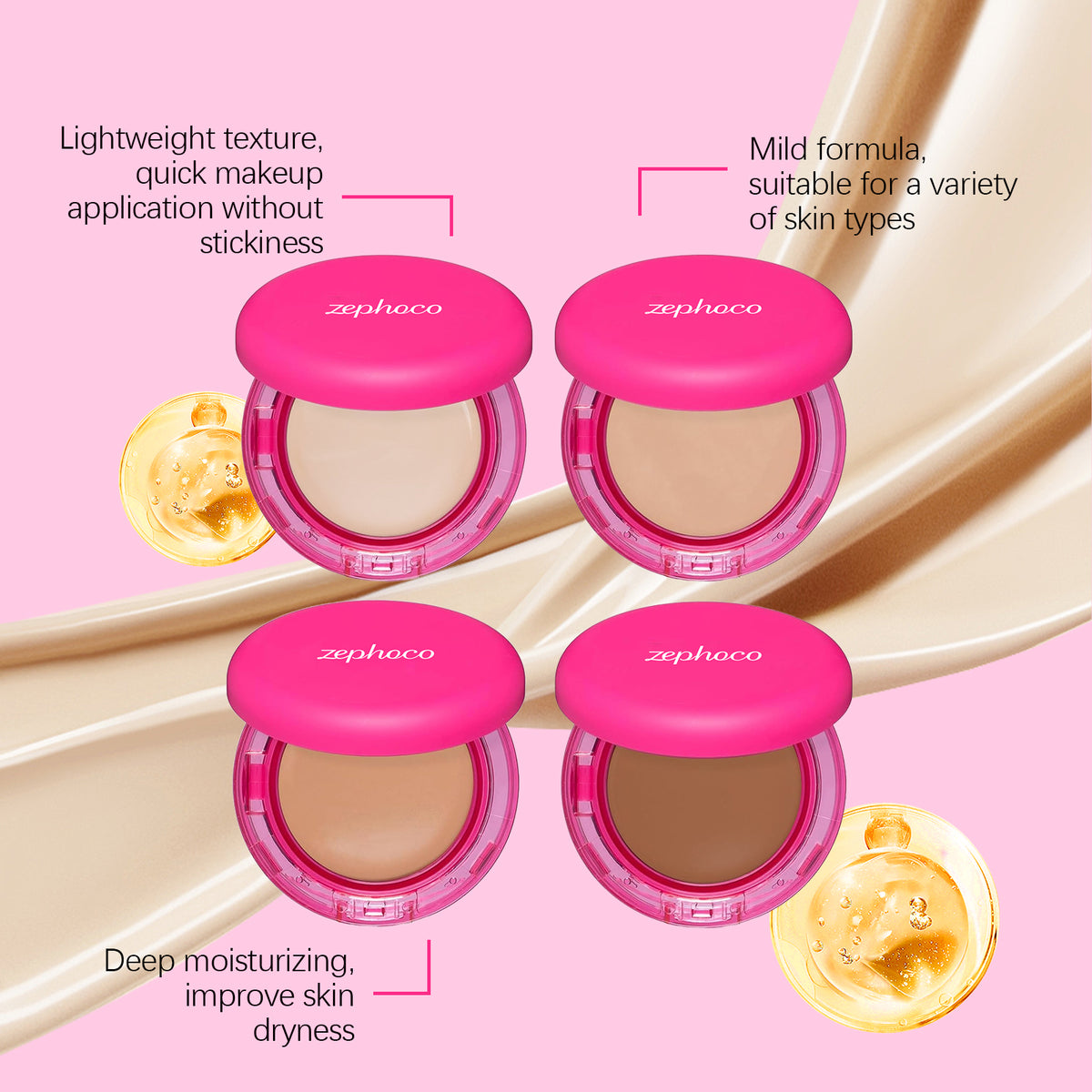 Hydrating Foundation Cream - Full set flat lay