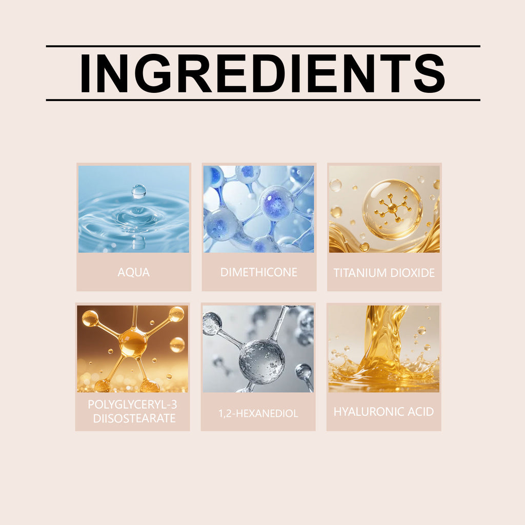 Moisturizing Color-Changing Foundation - Packaging back with ingredient list