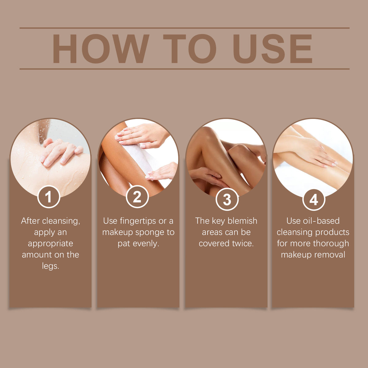 Leg Skin Tone Foundation Cream (Summer) - Before and after comparison