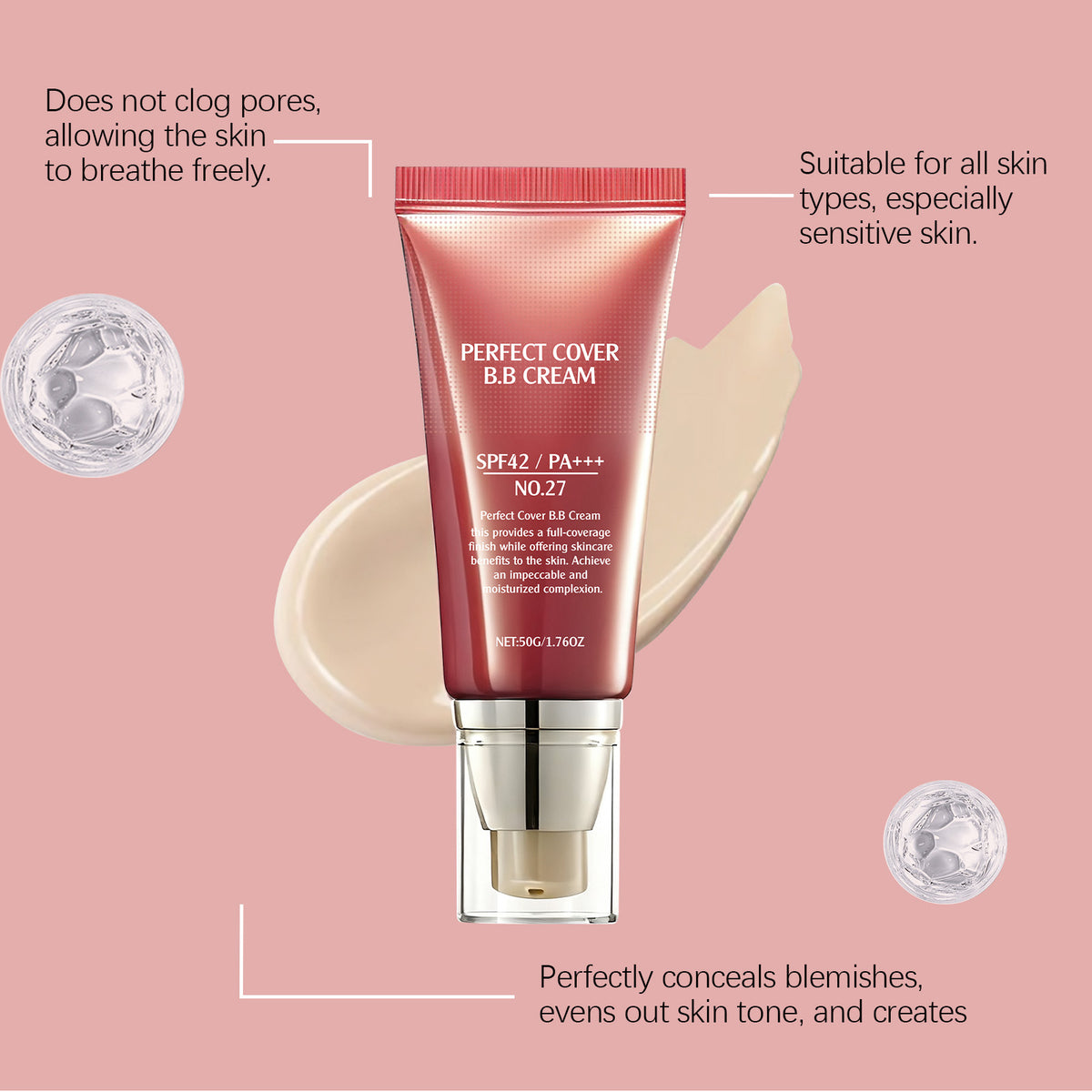 Natural color soft-focus concealer BB Frost - Ingredient list close-up
