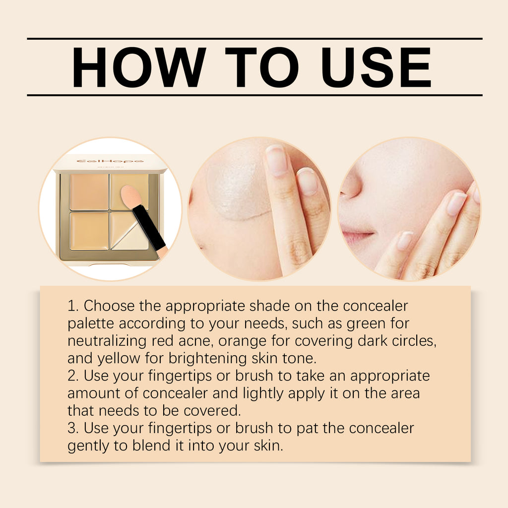 Concealer palette, fine powder, natural - Texture and shade swatch