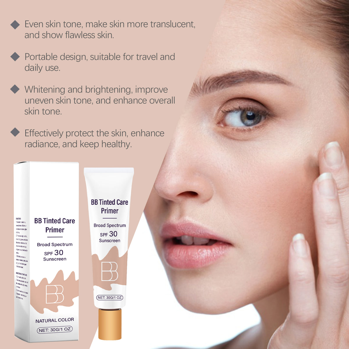 Protection BB Cream (Natural Color) - Texture and shade swatch