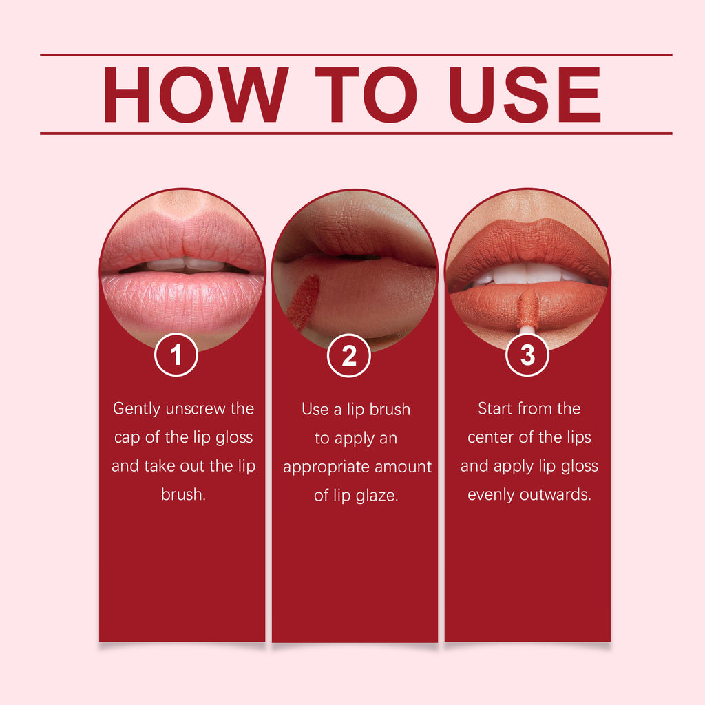 Orange Matte Lip Glaze - Before and after comparison