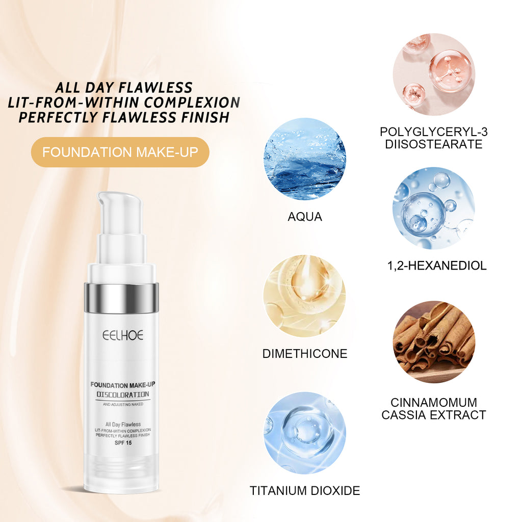 Concealer and Color-Changing Foundation Liquid - Shade variety display