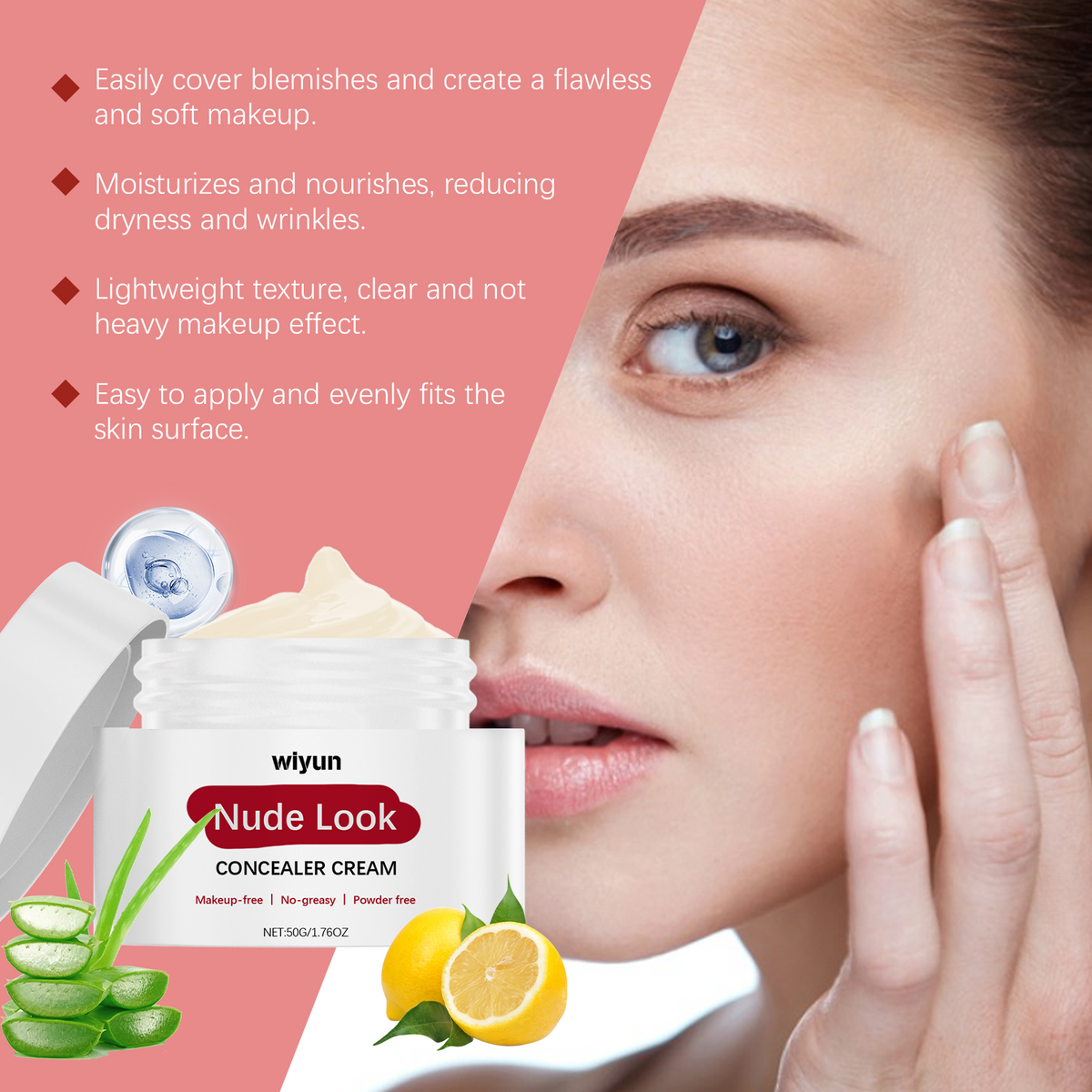 Nude Makeup Moisturizing Concealer - Texture and shade swatch