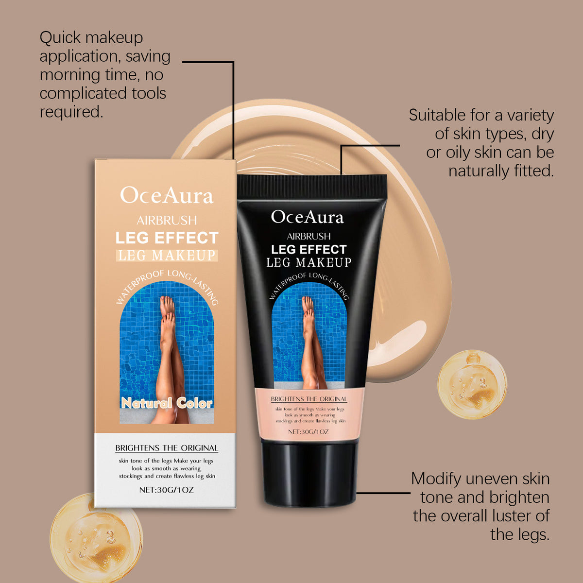 Leg Skin Tone Foundation Cream (Summer) - Additional product angle