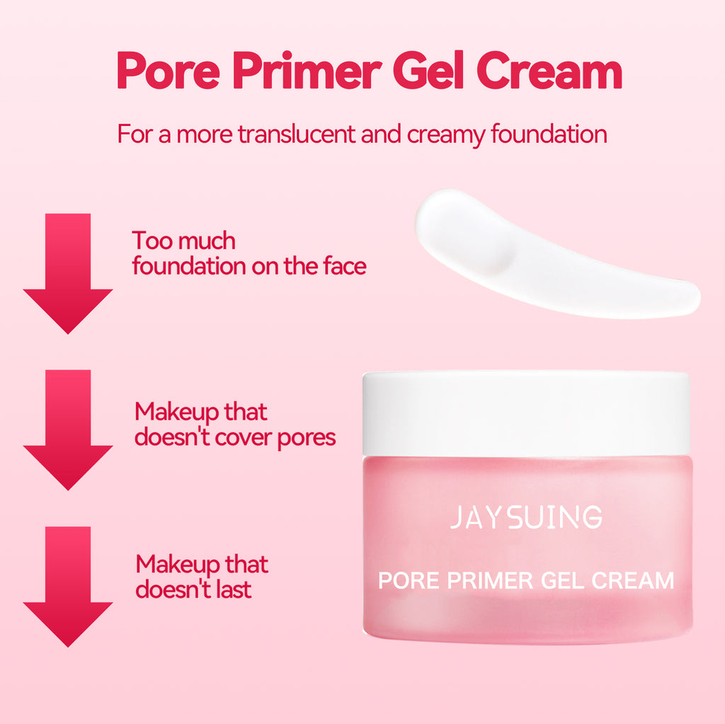 Facial pore primer, firming pore smoothing skin concealer - Ingredient list close-up