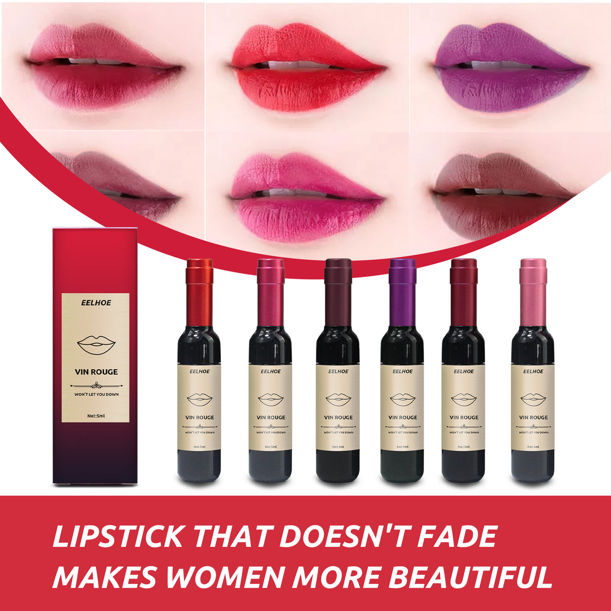 Red Wine Lipstick - Full set flat lay