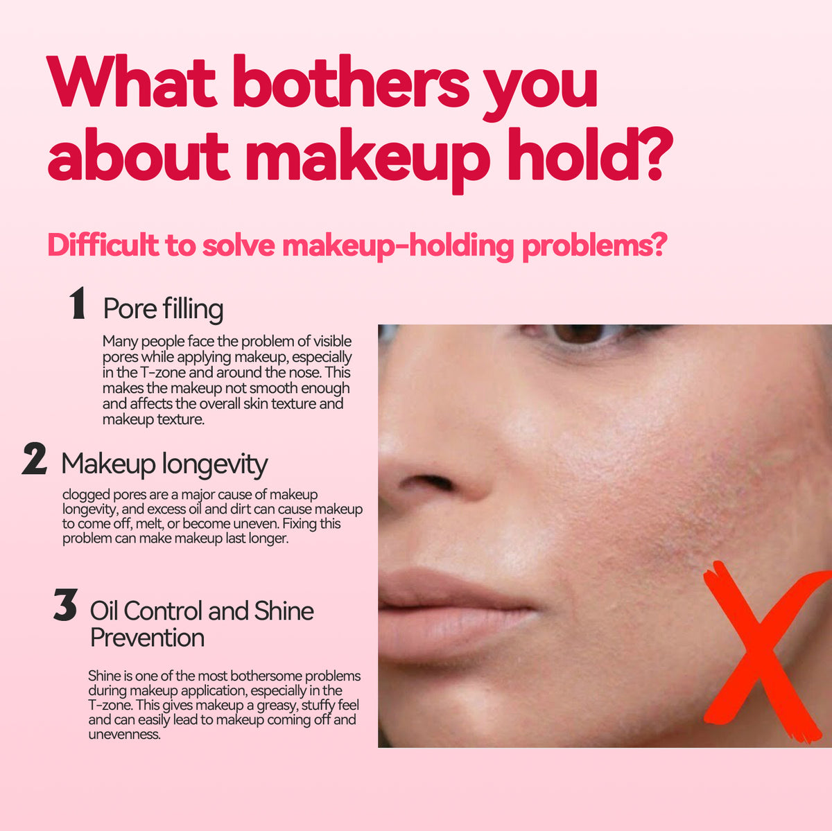 Facial pore primer, firming pore smoothing skin concealer - Product with box