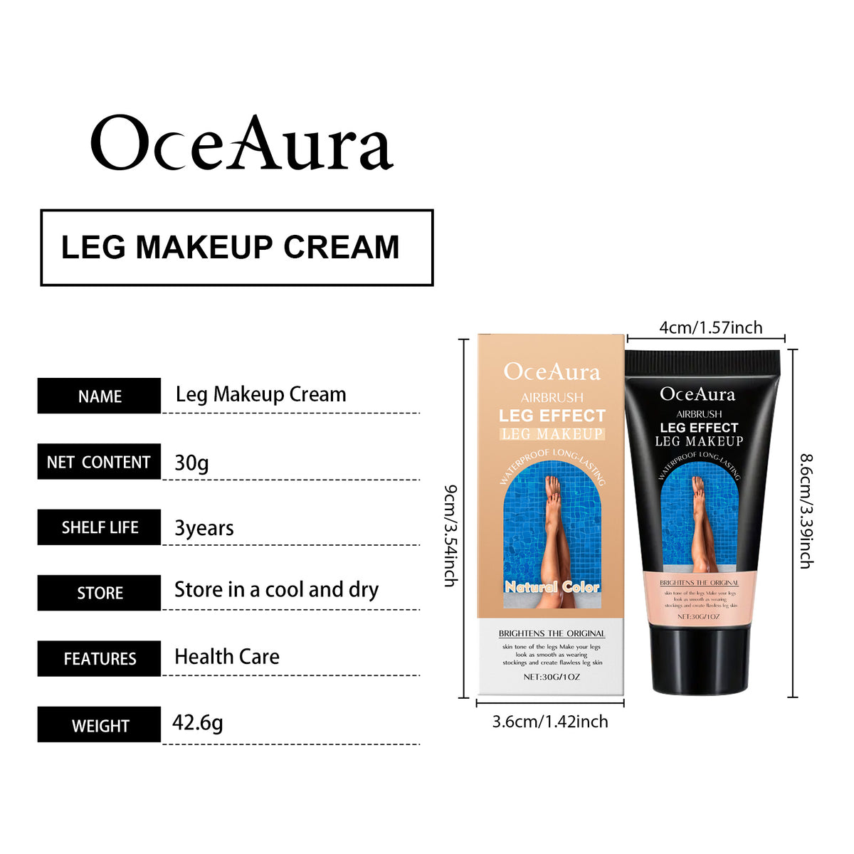 Leg Skin Tone Foundation Cream (Summer) - Shade variety display