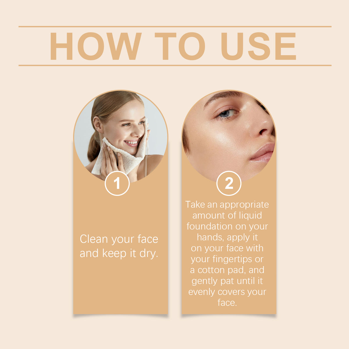 Hydrating and Concealing Foundation Series - Size and usage reference