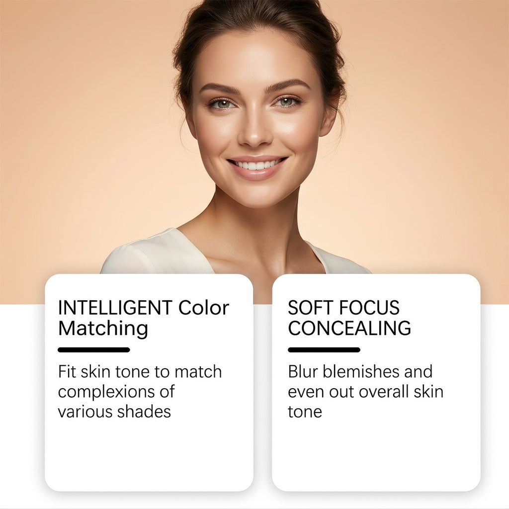 AMZ Color-Changing Foundation Liquid - Texture and shade swatch