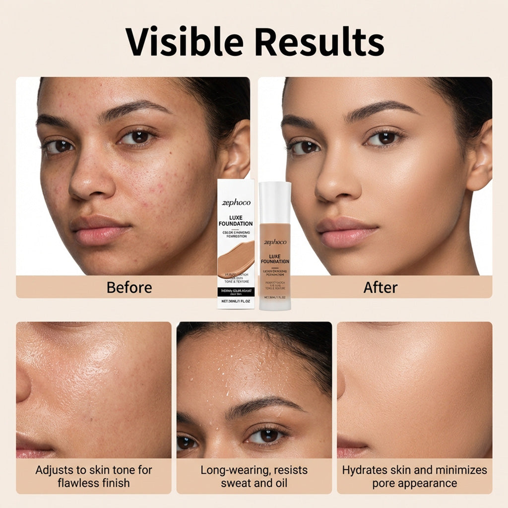 Temperature-Sensitive Color-Changing Foundation (Deep Flesh Color) - Full set flat lay