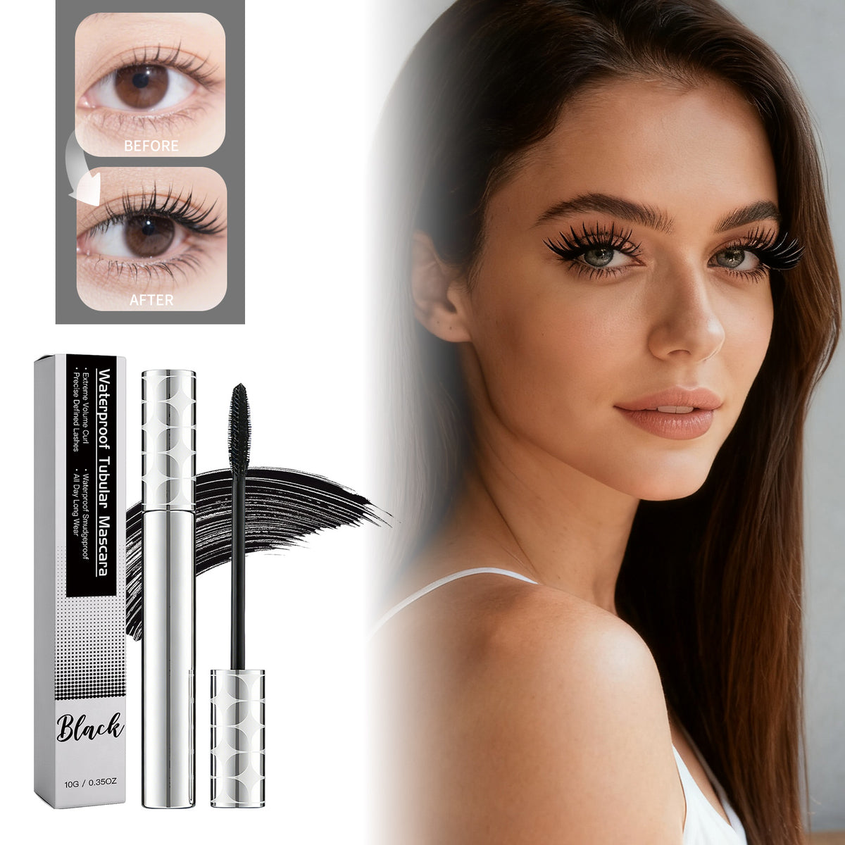 Long curling black mascara - image 2
