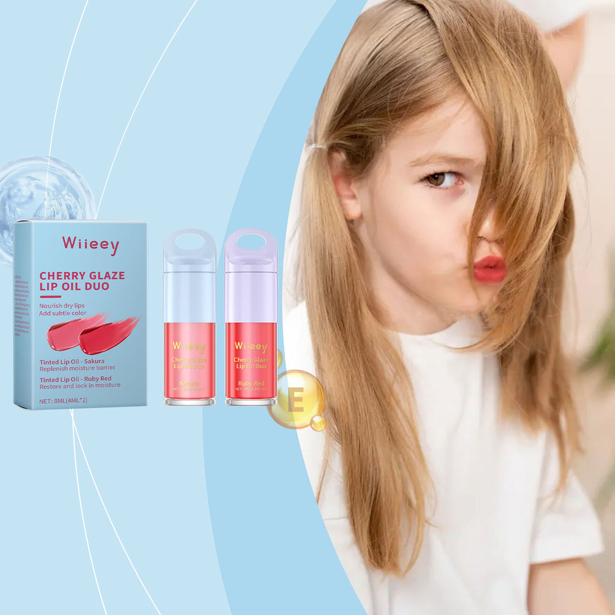 Kids Moisturizing Lip Gloss Set - Lifestyle usage photo
