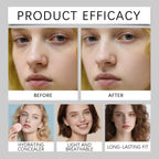 Pink Hydrating Concealer Foundation Cream - Color swatch comparison