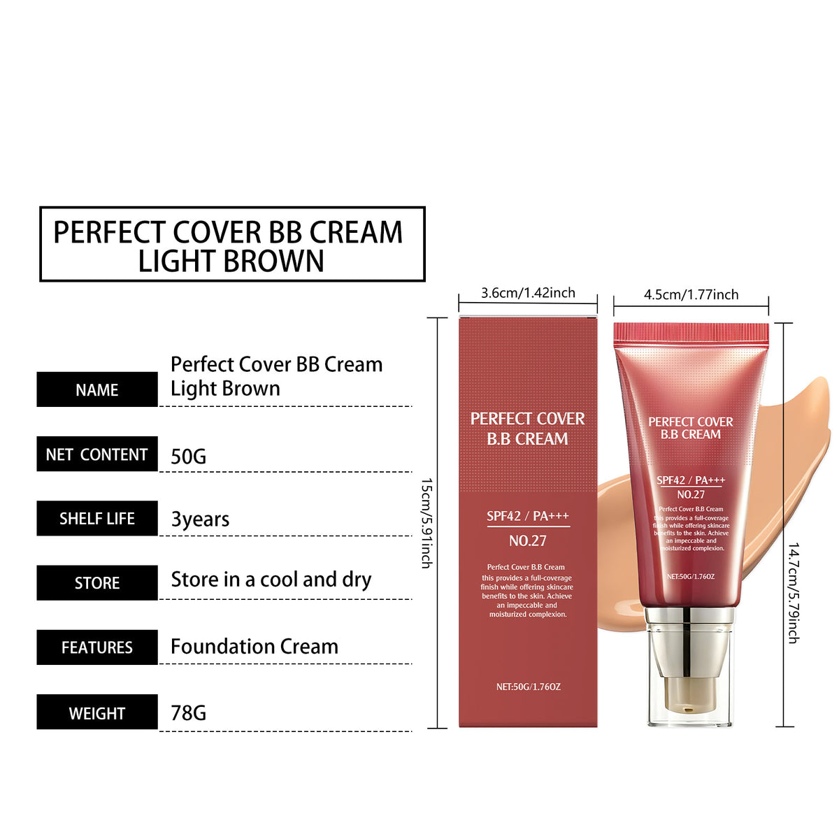 Light Brown Skin Softening Concealer BB Cream - Shade variety display