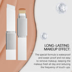 AMZ 2-in-1 Color-Changing Foundation Stick (Dark Skin Tone) - Finished coverage look