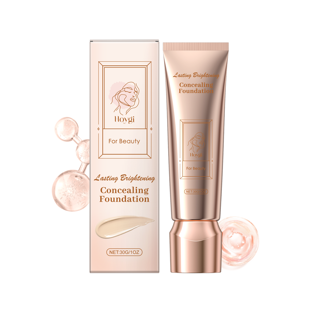Concealing Foundation - Texture and shade swatch