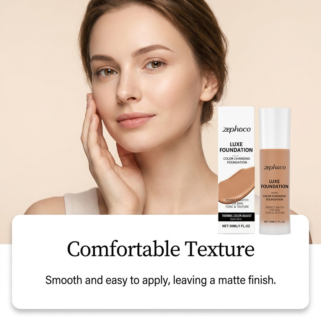 Temperature-Sensitive Color-Changing Foundation (Deep Flesh Color) - Texture and shade swatch
