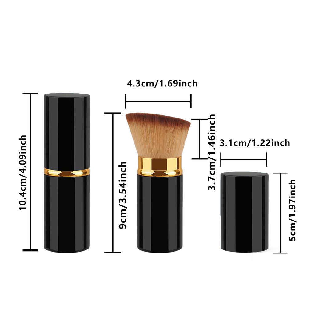 Large Angled Blush Foundation Brush (Black & Gold Brown) - Color variety display