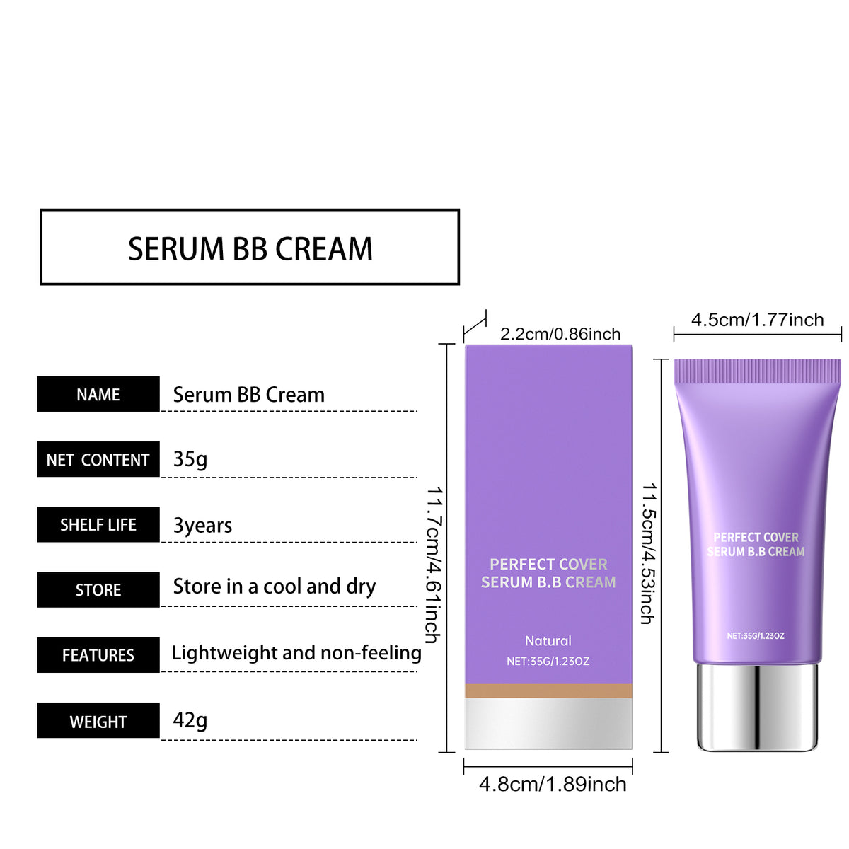 Natural Color Moisturizing Essence BB Cream - Shade variety display