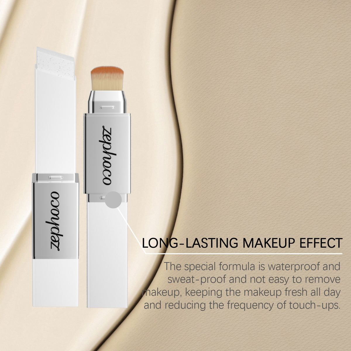 zephoco 2-in-1 Color-Changing Foundation Stick - Ivory White