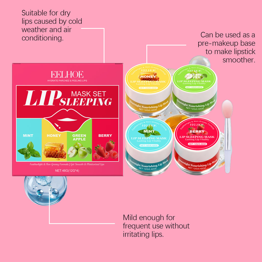 Four-Flavor Sleep Lip Mask - Texture and color swatch