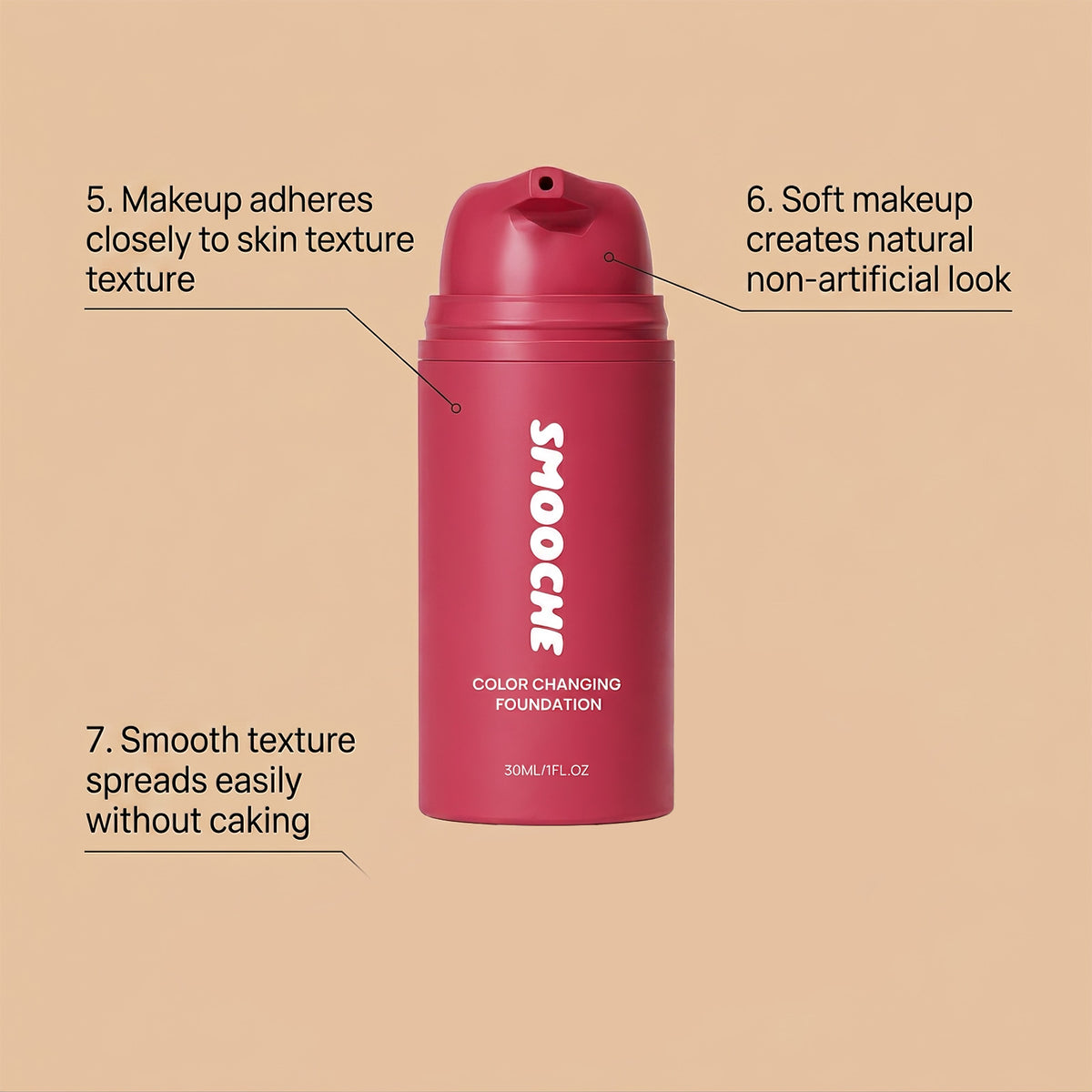 AMZ Color-Changing Foundation Liquid - Finished coverage look