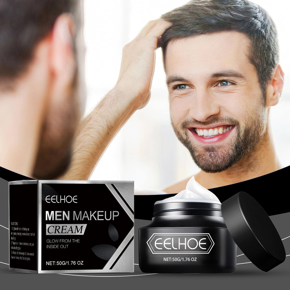 Men's makeup cream, moisturizing, hydrating, translucent - Alternate angle view