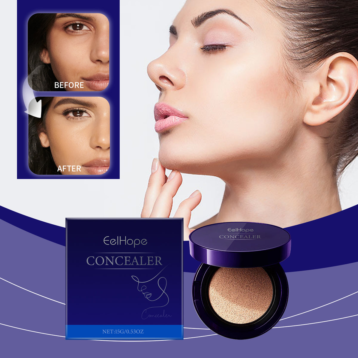 Concealer Foundation Cushion Foundation - Application demonstration