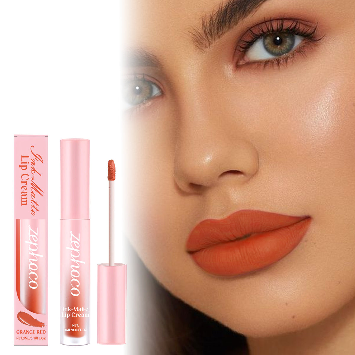 Orange Matte Lip Glaze - Lifestyle usage photo