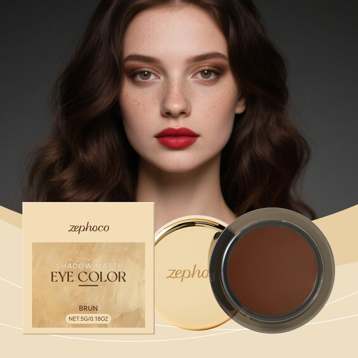 zephoco Matte Single-Color Eyeshadow | Brun - JiaroPack